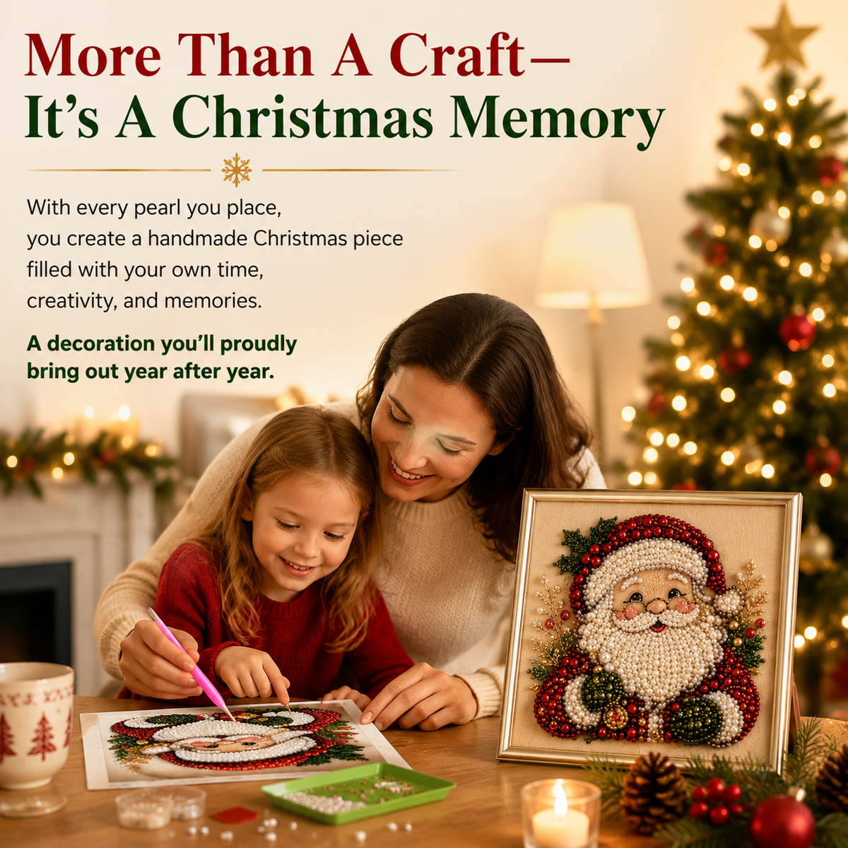 🧘Relaxing & Beginner-Friendly - 🎨💎DIY Christmas Pearl Art Kit