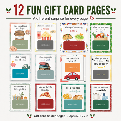 🔥🎁70% OFF!!!-Ready for Christmas!🎅Christmas Gift Card Booklet -👍DIY Spiral-Bound Christmas Gift Card Holder Book