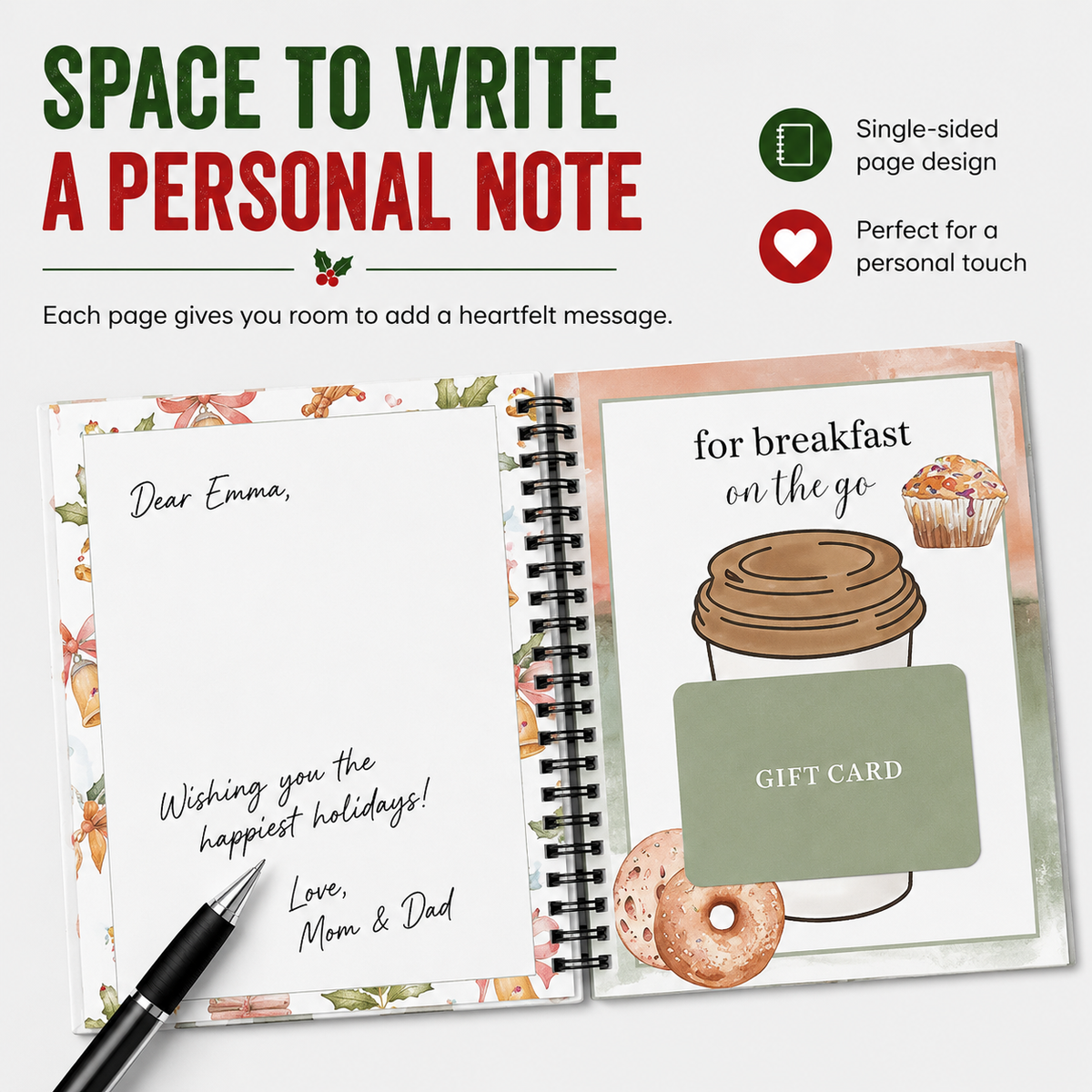 🔥🎁70% OFF!!!-Ready for Christmas!🎅Christmas Gift Card Booklet -👍DIY Spiral-Bound Christmas Gift Card Holder Book