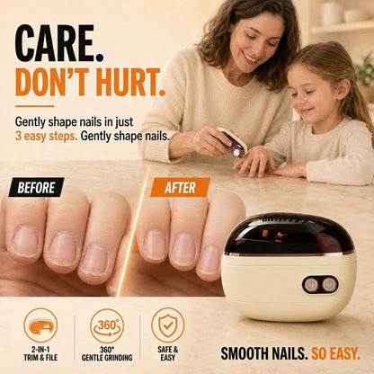 ✂️ LIMITED-TIME 50% OFF! 2-in-1 Smart Electric Nail Clipper & Polisher – Anti-Pinch Safety & LED Light 💅
