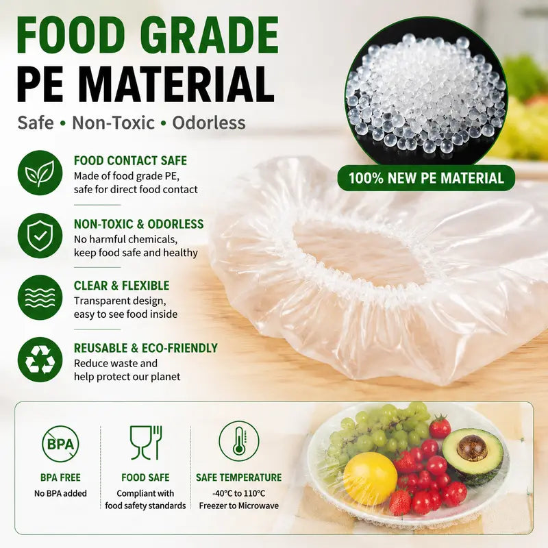 upsell🍽️✨ 100PCS Stretch Bowl Covers – Elastic Bowl & Plate Covers for Easy Food Storage 🥗