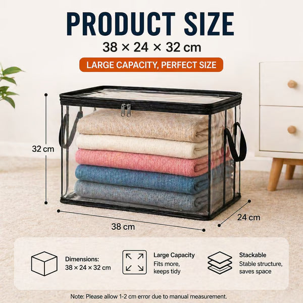 Devareon® ⏰LIMITED TIME 50% OFF! 🏠 Transparent Large-Capacity Dustproof & Moisture-Proof Storage Bag – Perfect for Clothes, Toys, Books & More ✨