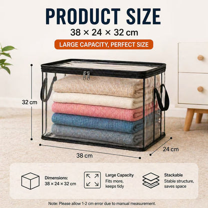Devareon® ⏰LIMITED TIME 50% OFF! 🏠 Transparent Large-Capacity Dustproof & Moisture-Proof Storage Bag – Perfect for Clothes, Toys, Books & More ✨
