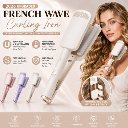 upsell🌸 LIMITED-TIME 50% OFF! ✨ 32MM Wavy Hair Curler – Big Bouncy Curls, 4 Adjustable Heat Settings & Negative Ion Care – Salon-Quality Styling at Home 💇‍♀️