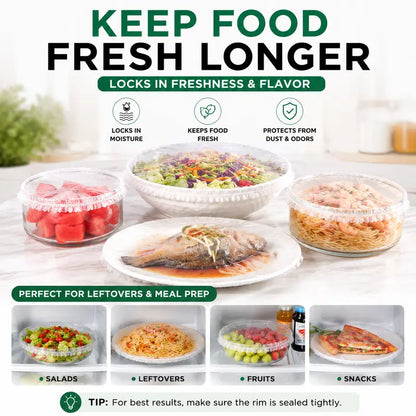 upsell🍽️✨ 100PCS Stretch Bowl Covers – Elastic Bowl & Plate Covers for Easy Food Storage 🥗