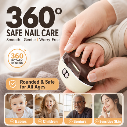 ✂️ LIMITED-TIME 50% OFF! 2-in-1 Smart Electric Nail Clipper & Polisher – Anti-Pinch Safety & LED Light 💅