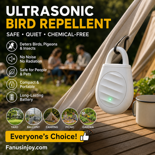 🏆 Last Day Special Price £14.99 ! 🐦Buy 2 Get 1 Free🎁No more trouble from birds, beasts and locusts！Portable Ultrasonic Bird Repellent Keychain