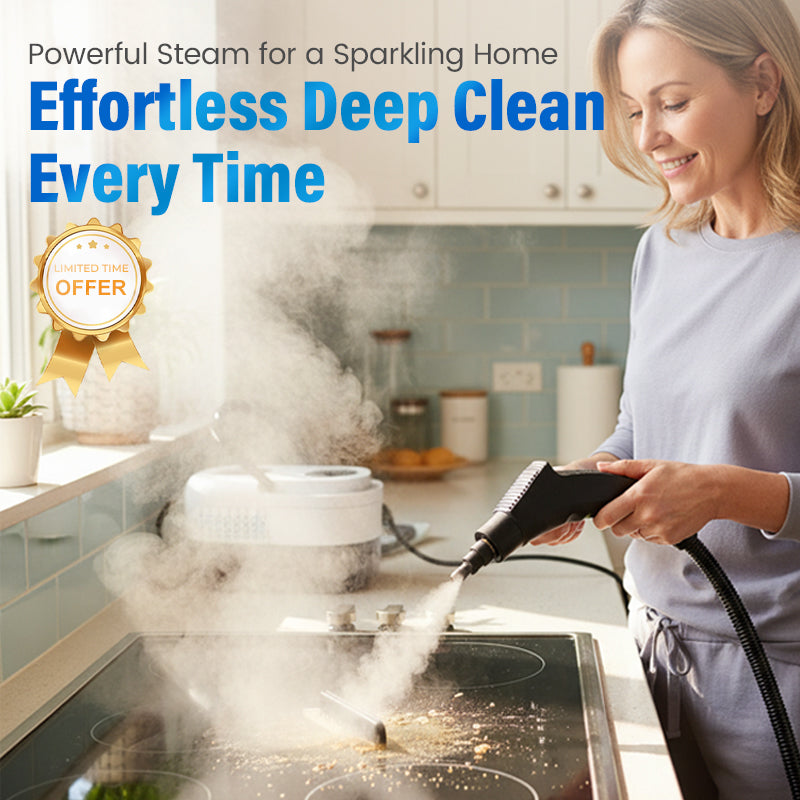 🥳2026 HOT SALE💞50K+ SOLD!📢⏰ 50% OFF! High‑Temp Steam Cleaner – 105°C steam, 15s heat‑up. Kills 99.9% germs, no chemicals. 6 levels, large 1100ml tank. Multi‑surface magic! 🔥✨
