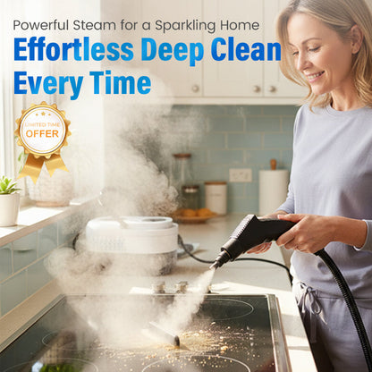 🥳2026 HOT SALE💞50K+ SOLD!📢⏰ 50% OFF! High‑Temp Steam Cleaner – 105°C steam, 15s heat‑up. Kills 99.9% germs, no chemicals. 6 levels, large 1100ml tank. Multi‑surface magic! 🔥✨