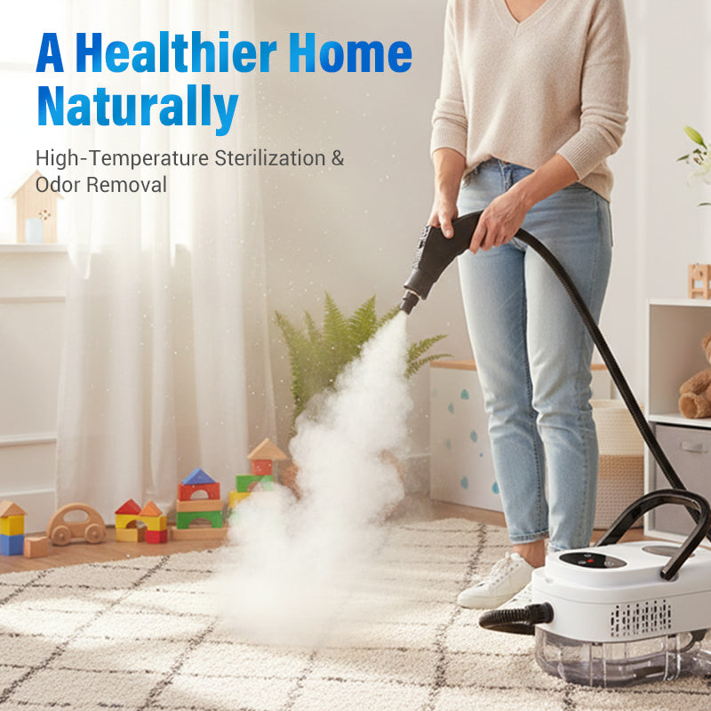 🥳2026 HOT SALE💞50K+ SOLD!📢⏰ 50% OFF! High‑Temp Steam Cleaner – 105°C steam, 15s heat‑up. Kills 99.9% germs, no chemicals. 6 levels, large 1100ml tank. Multi‑surface magic! 🔥✨