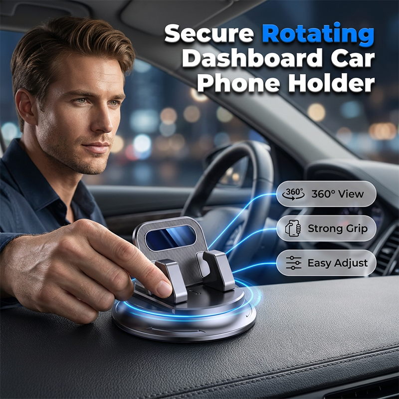 60%🚗 40% OFF NOW!📱 Rotating Dashboard Car Phone Holder – 360° Adjustable & Anti-Slip – Hands-Free Phone Mount 🛡️