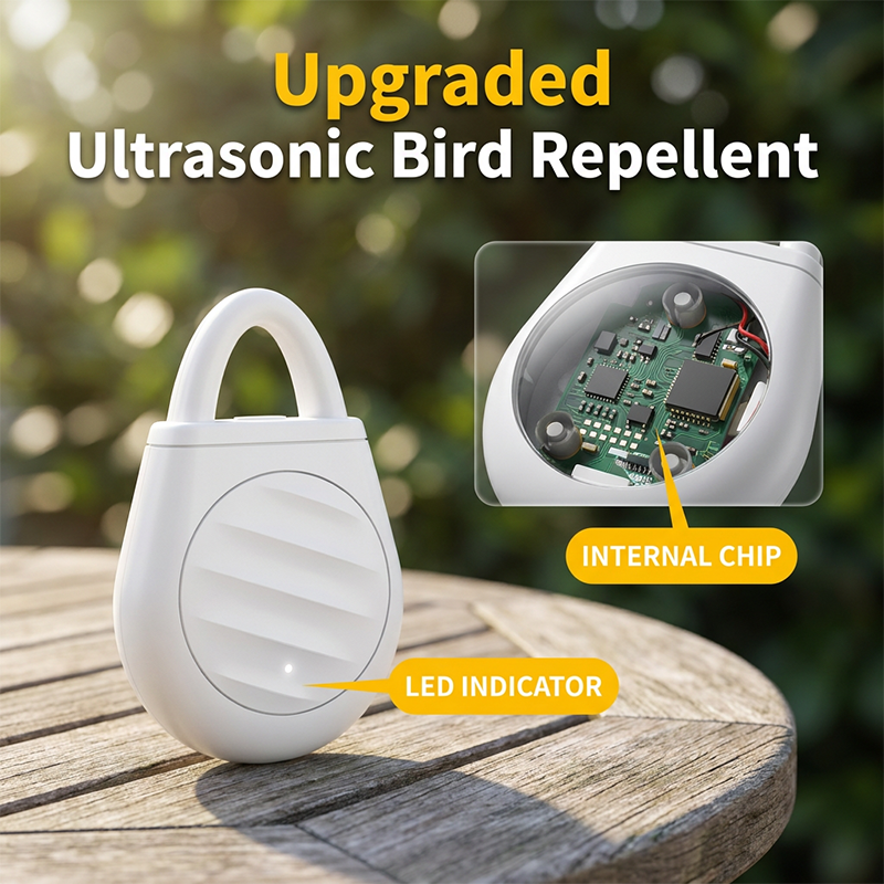 🏆 Last Day Special Price £14.99 ! 🐦Buy 2 Get 1 Free🎁No more trouble from birds, beasts and locusts！Portable Ultrasonic Bird Repellent Keychain