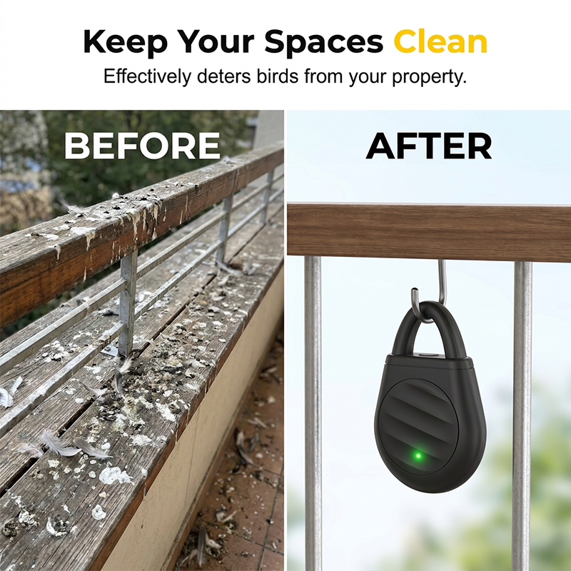 🏆 Last Day Special Price £14.99 ! 🐦Buy 2 Get 1 Free🎁No more trouble from birds, beasts and locusts！Portable Ultrasonic Bird Repellent Keychain