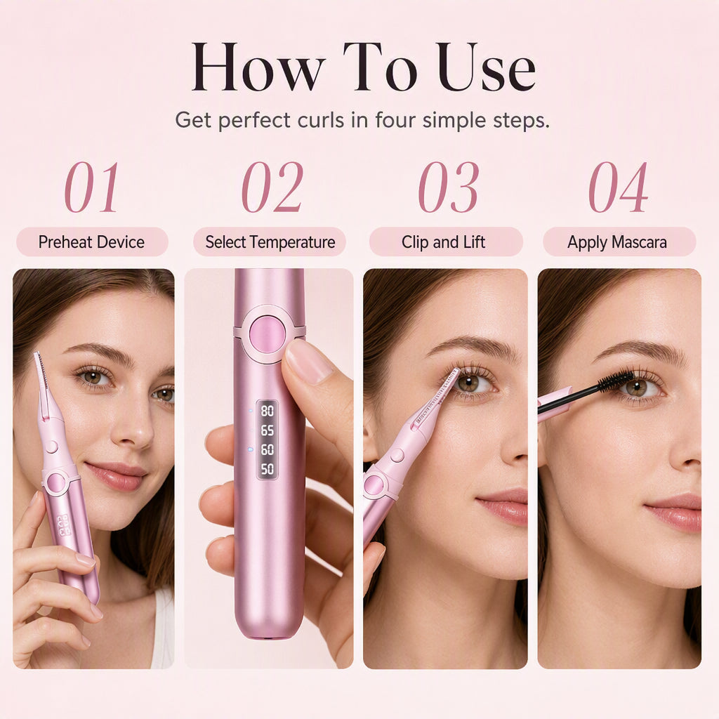 ⏳LAST DAY SALE 60% OFF !!💗✨Rechargeable Heated Eyelash Curler | Get Long-Lasting Perfect Lash Curls Anytime🔋