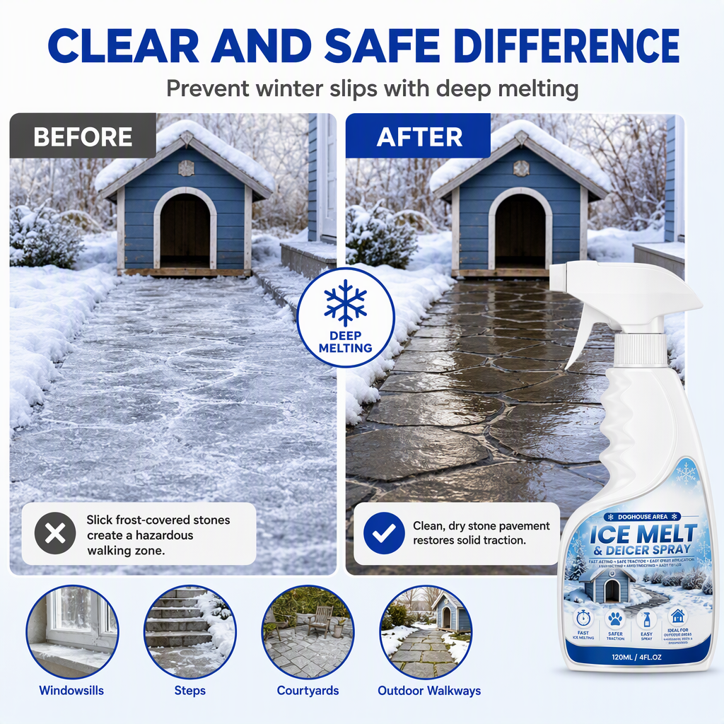 🐾 Fast Pet-Safe Outdoor De-Icing & Snow Melting Spray❄️