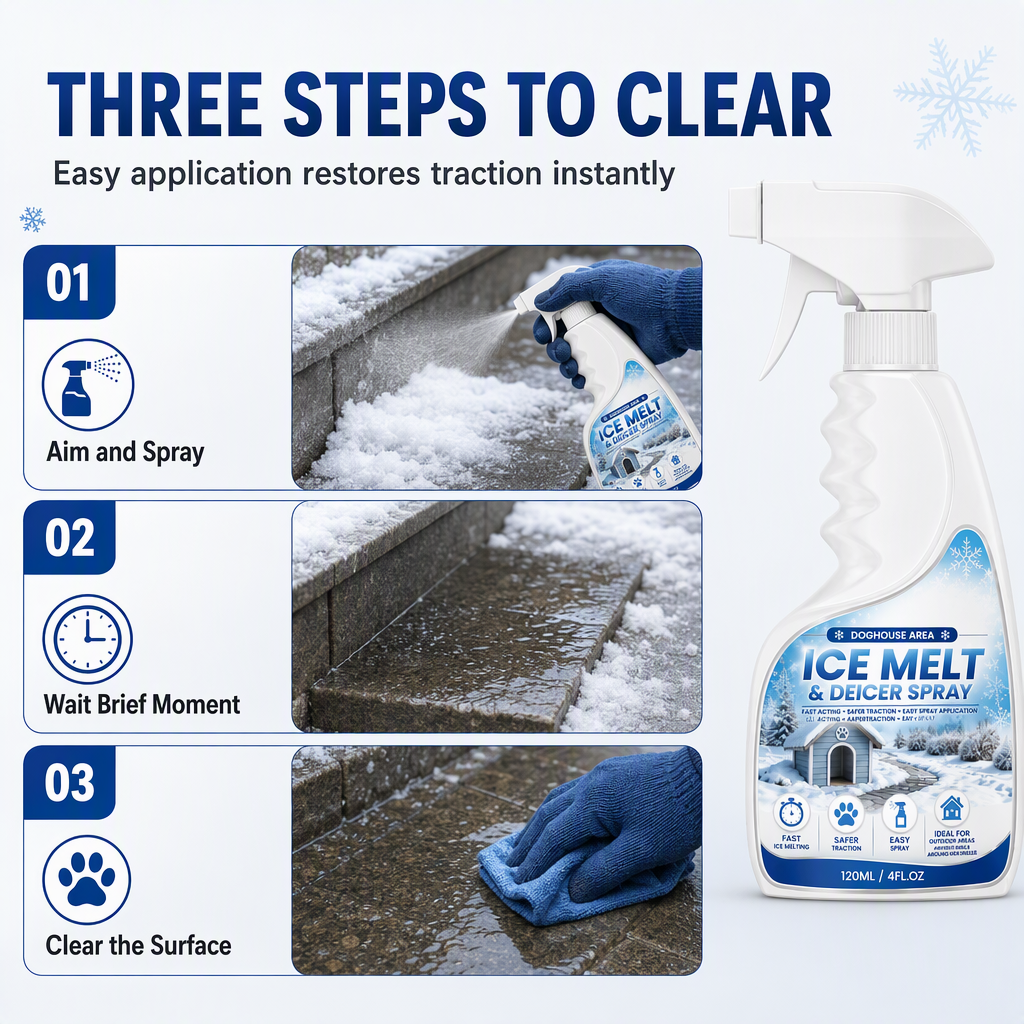 🐾 Fast Pet-Safe Outdoor De-Icing & Snow Melting Spray❄️