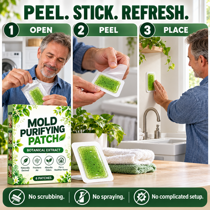 upsell🧪6Pcs Mold Purifying Patches, Botanical Mildew Remover for Bathroom, Kitchen & Damp Areas