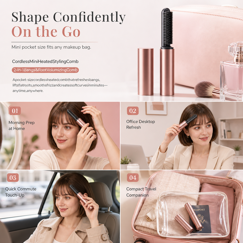✨Mini Cordless Heated Styling Comb